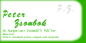 peter zsombok business card